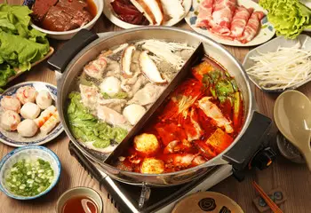Chinese hot pot meal