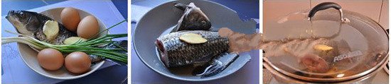 Fresh crucian carp is slaughtered and the scales are scraped off