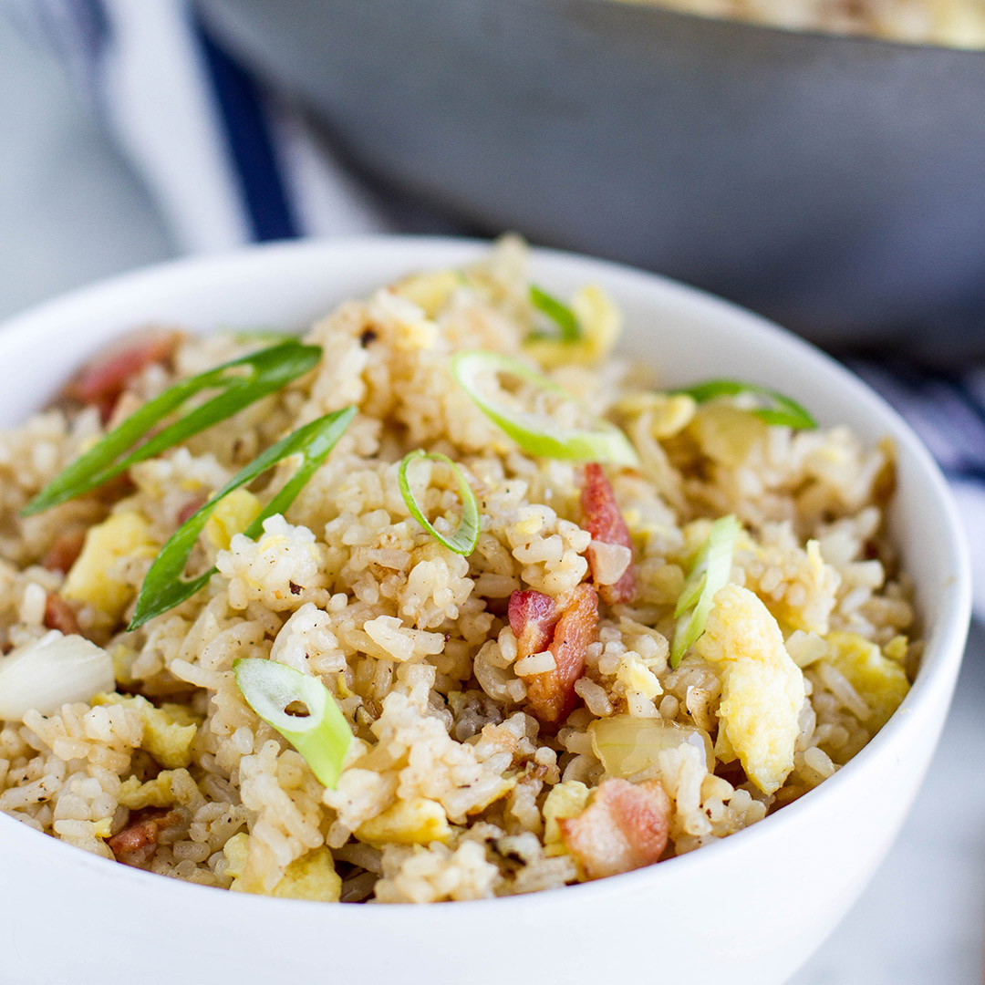 Egg and Bacon Stir Fried Rice